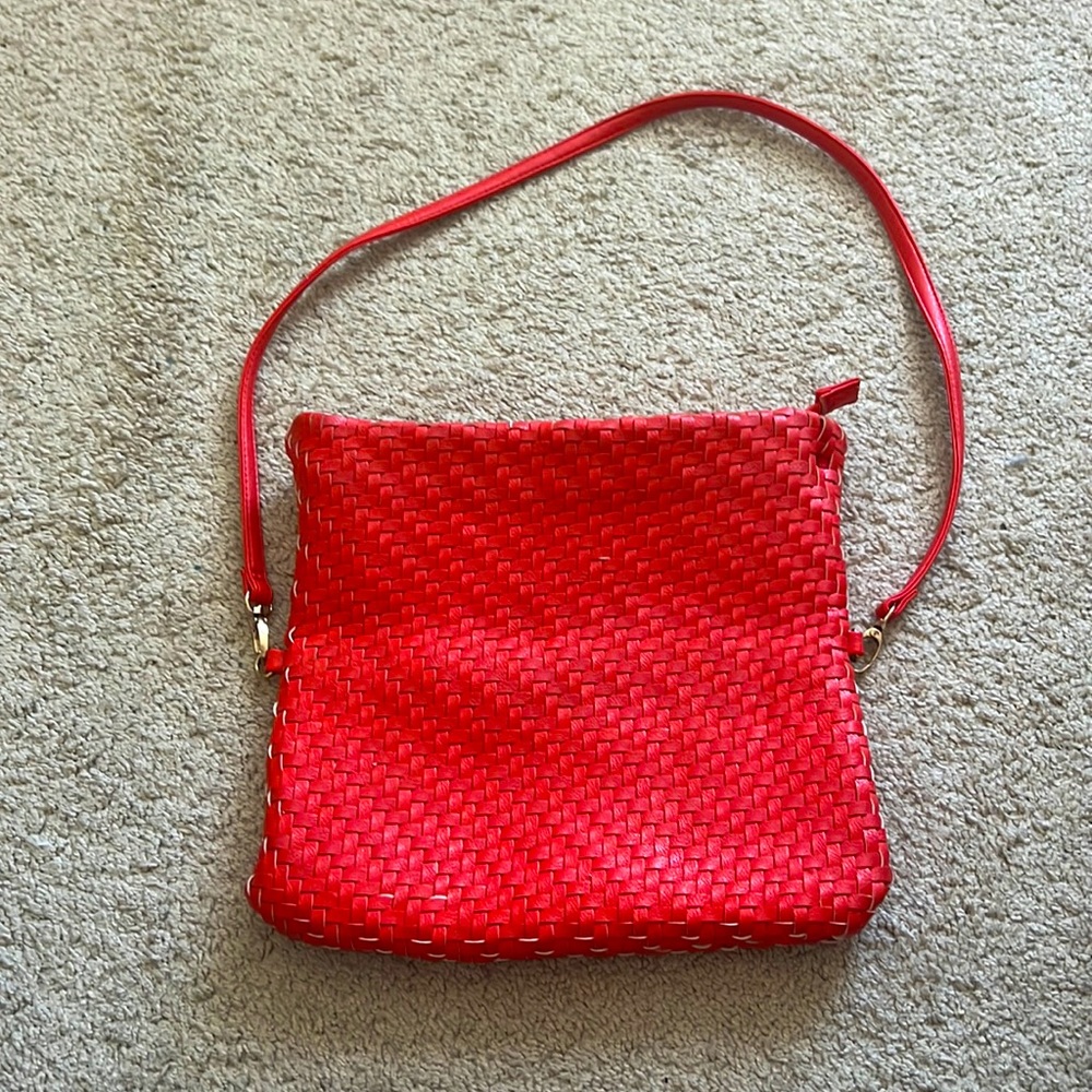 Imoshion woven orange convertible handbag